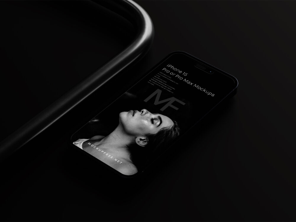 iPhone 15 Dark Shadowy Free Mockups