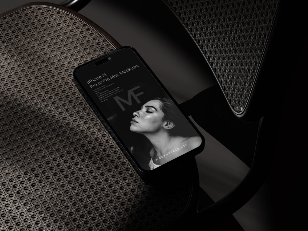 iPhone 15 Dark Shadowy Free Mockups