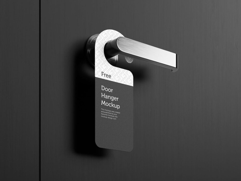 Door Hanger with Handle Free Mockup
