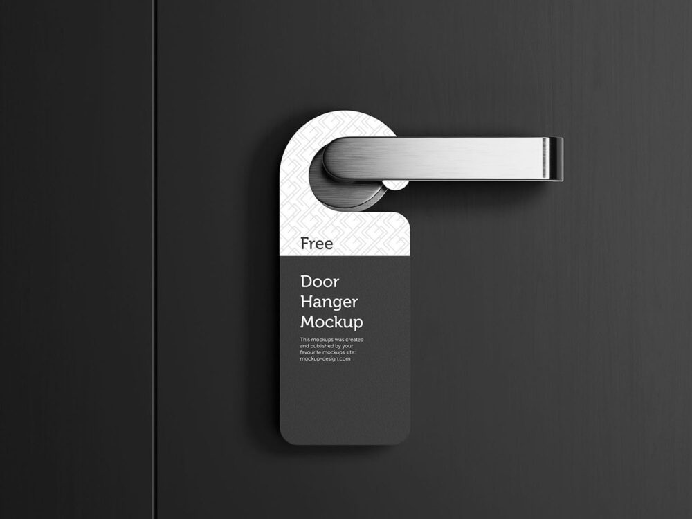 Door Hanger with Handle Free Mockup