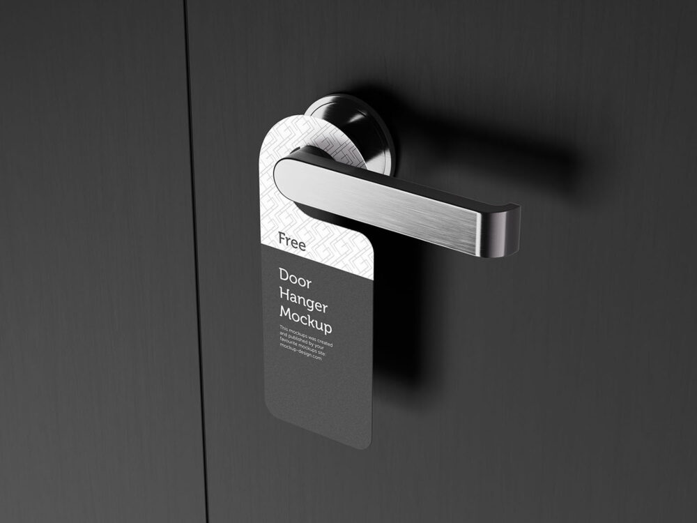 Door Hanger with Handle Free Mockup