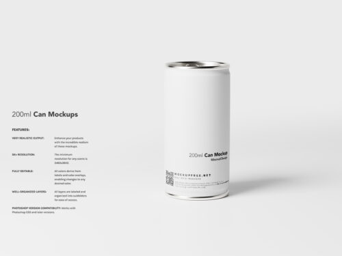 Minimalistic Aluminum Can Free Mockups